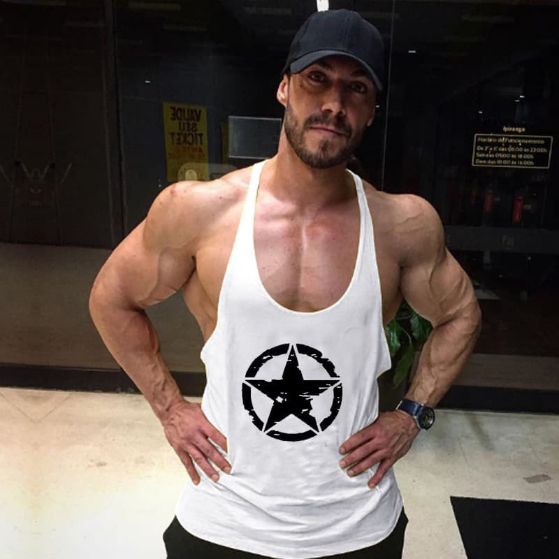 Muscle Gym Loose Casual Sports Vest Men's European and American Trendy Tank Top for Training, Breathable Sleeveless T-Shirt
