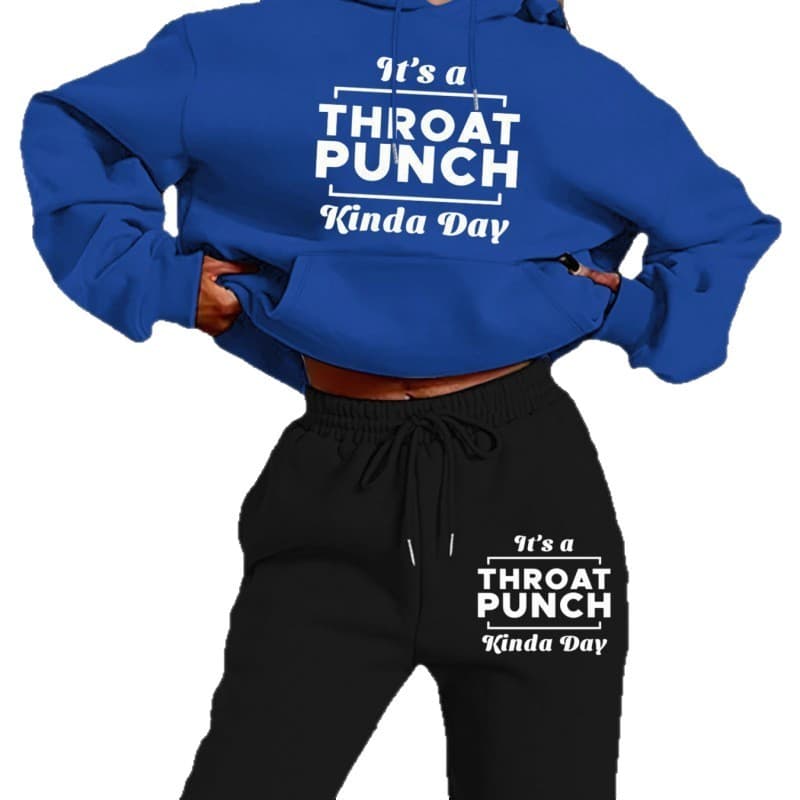 [Cross-Border EU Size] Women's Casual Hooded Tracksuit Set, Polyester K