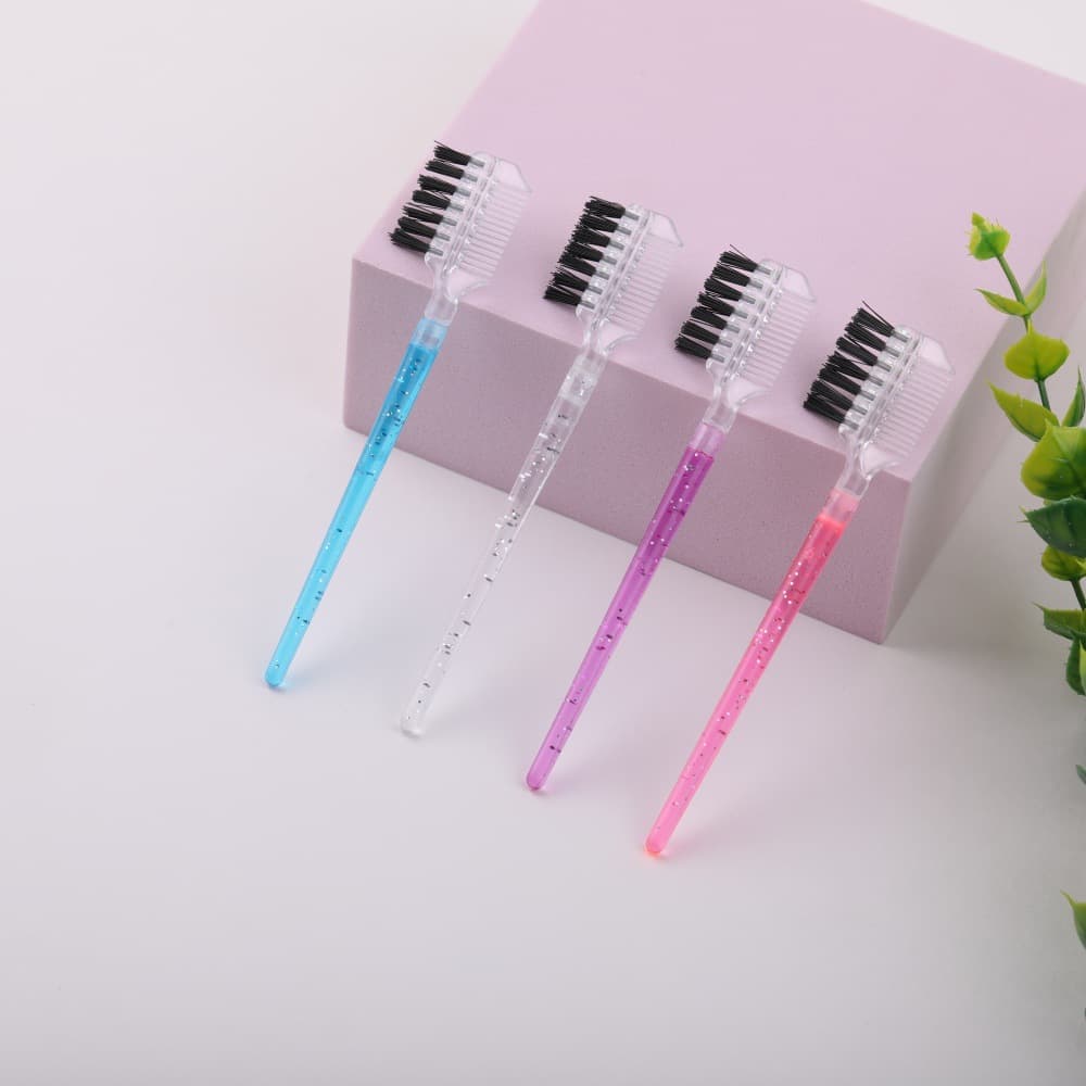 Multifunctional Eyebrow Brush Eyelash Comb Brush False Eyelash Eyebrow Comb Beginner Eyebrow and Eyelash Makeup Tool Wholesale Portable Makeup Brush
