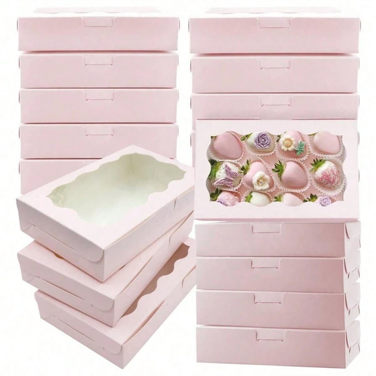 Kraft Paper Baking Packaging, White Clear Window Cake Cookie Small Box, Paper Cup, Muffin, Egg Tart Box