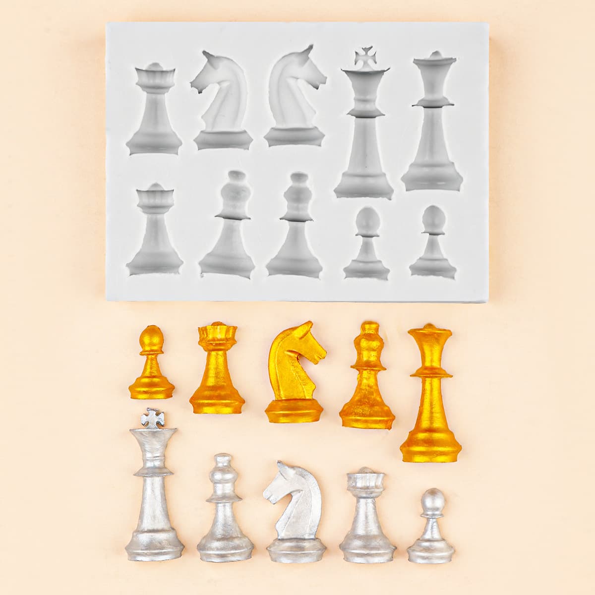 Chess Fondant Silicone Mold DIY Chocolate Chess Piece Baking Mold Epoxy Resin Gypsum Decoration Mold