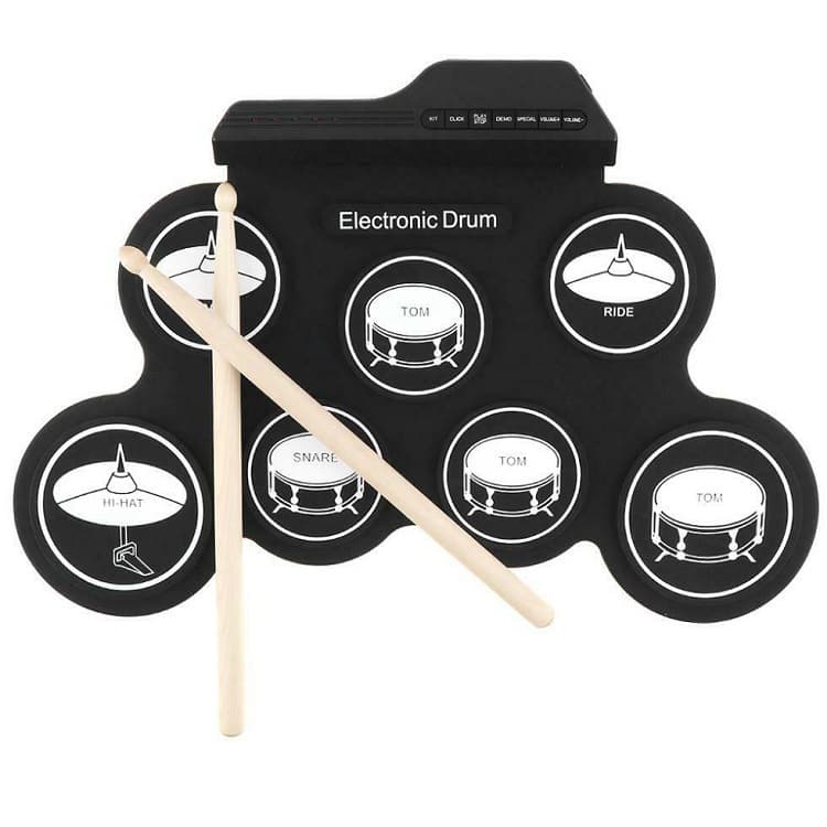 Portable Silicone Hand Roll Electronic Drum Set Jazz Drum USB Digital Percussion Instrument Compact Size for Entertainment
