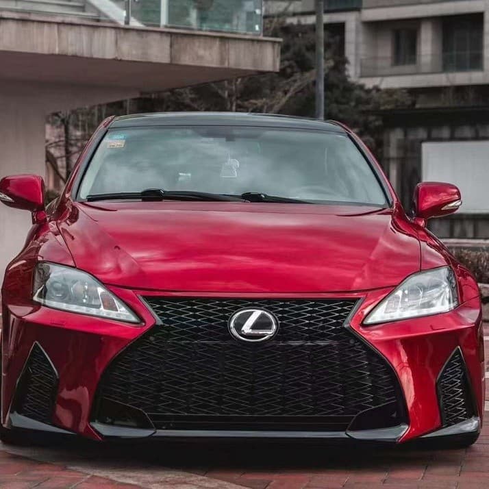 Compatible with 06-12 Lexus IS Upgrade to 21 Front Bumper Grille Lexus Old to New Rear Bumper Headlight Body Kit