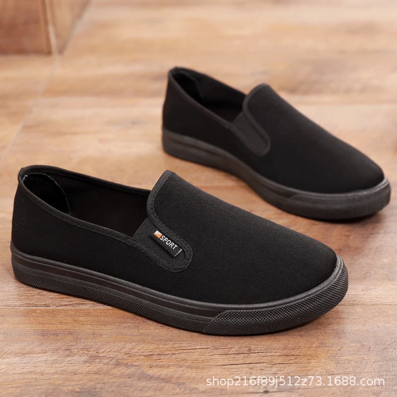Old Beijing Cloth Shoes Men's Summer Mesh Panel Shoes Breathable Casual Versatile Slip-On Lazy Shoes Men's Canvas Shoes