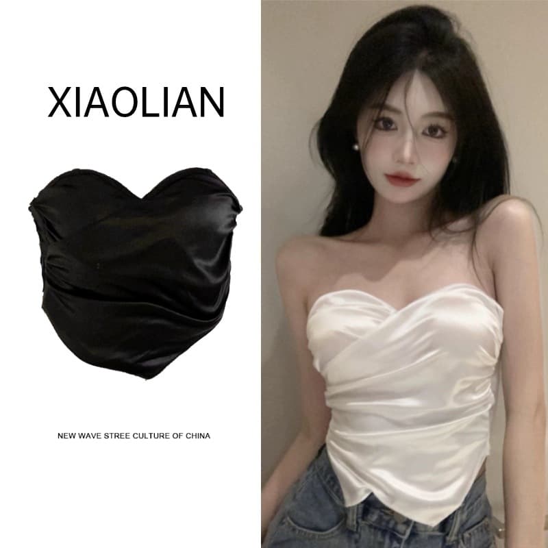 French Style Irregular Early Spring Backless Vest Women Sensual Strapless Design Short Version Beautiful Niche Outerwear
