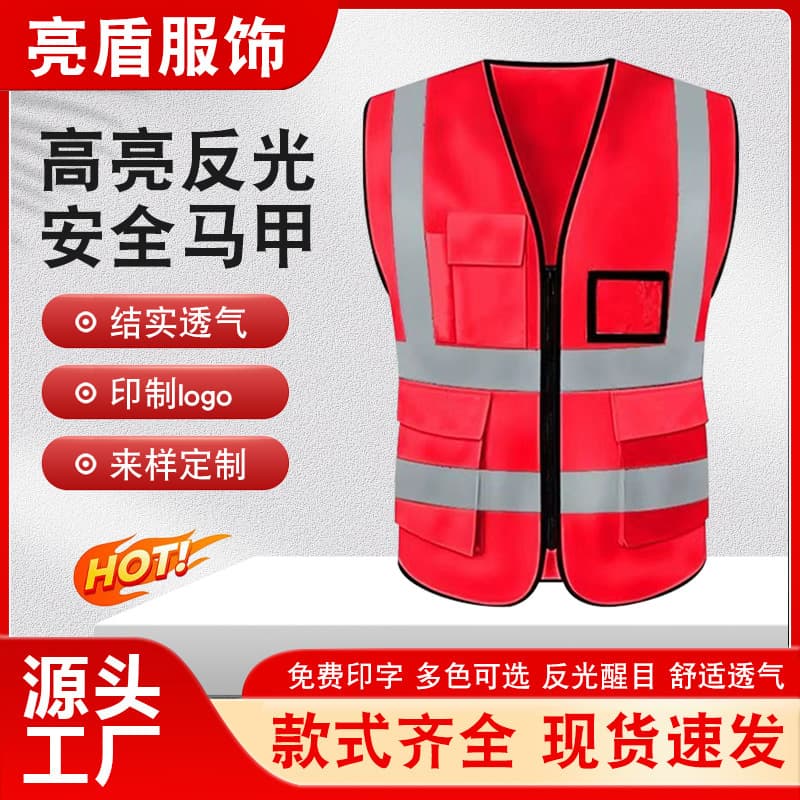 Reflective Vest Traffic Sanitation Logistics Construction Site Construction Vest Safety Warning Duty Cycling Safety Clothing