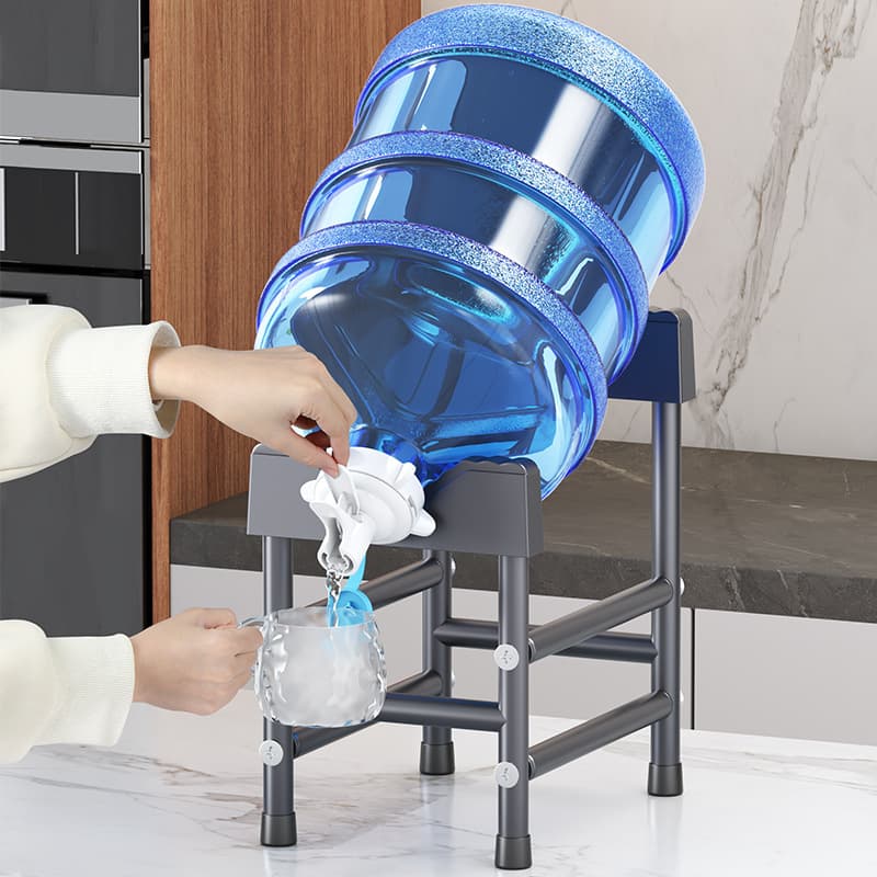 Movable Water Bottle Holder Inverted Dispenser Stand Shelf for Pure Water Buckets Desktop Bracket