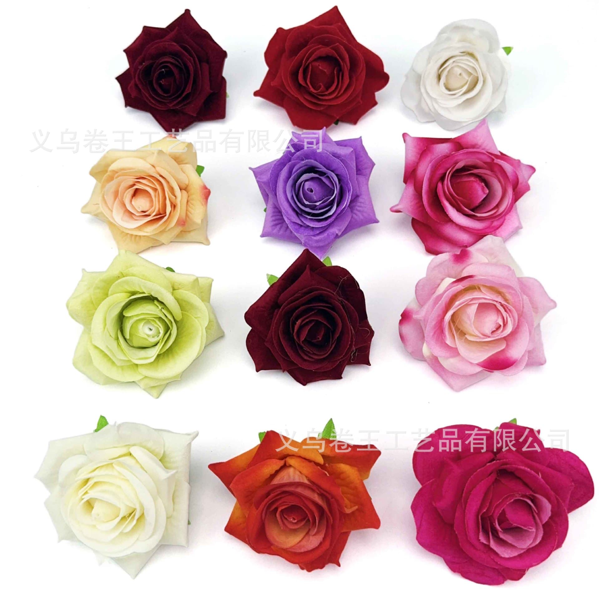 Velvet Rose Head Gift Box Baking Headpiece Clothing Accessories Wedding Background Flower Wall Decoration Floral Artificial Flower