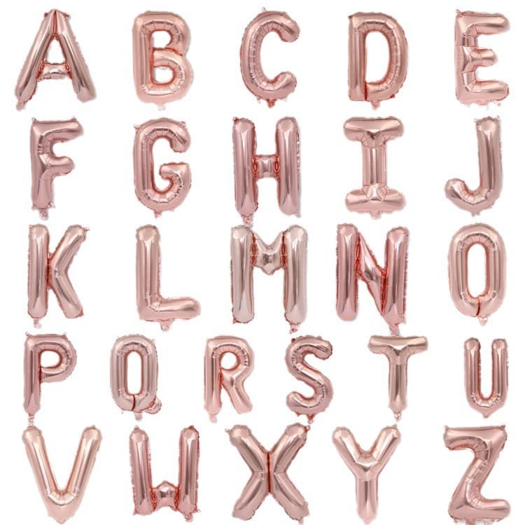 A-Z 16-Inch English Letter Foil Balloons Birthday Decoration Wedding Party Arrangement Aluminum Film Balloons Wholesale