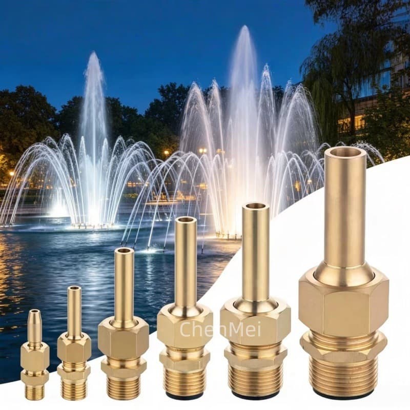 Manufacturer All-Brass Adjustable Hexagon DC Nozzle Landscape Fountain Nozzle 4-Point 6-Point 1-Inch Universal Fake Mountain Pool