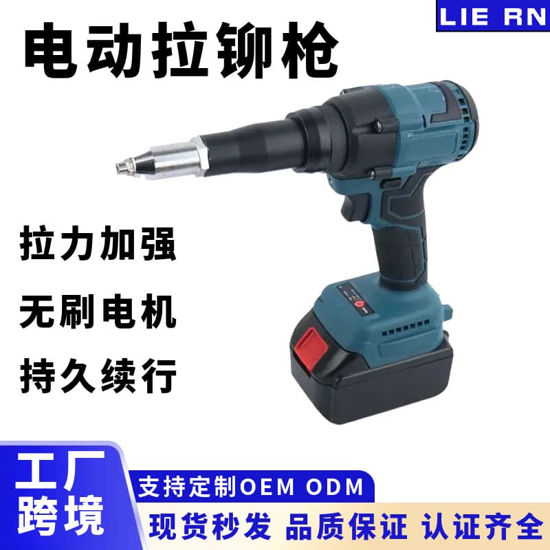Brushless Electric Rivet Gun, Manual & Automatic Charging, Cordless Blind Rivet Tool, Industrial Lithium Battery, Home Use