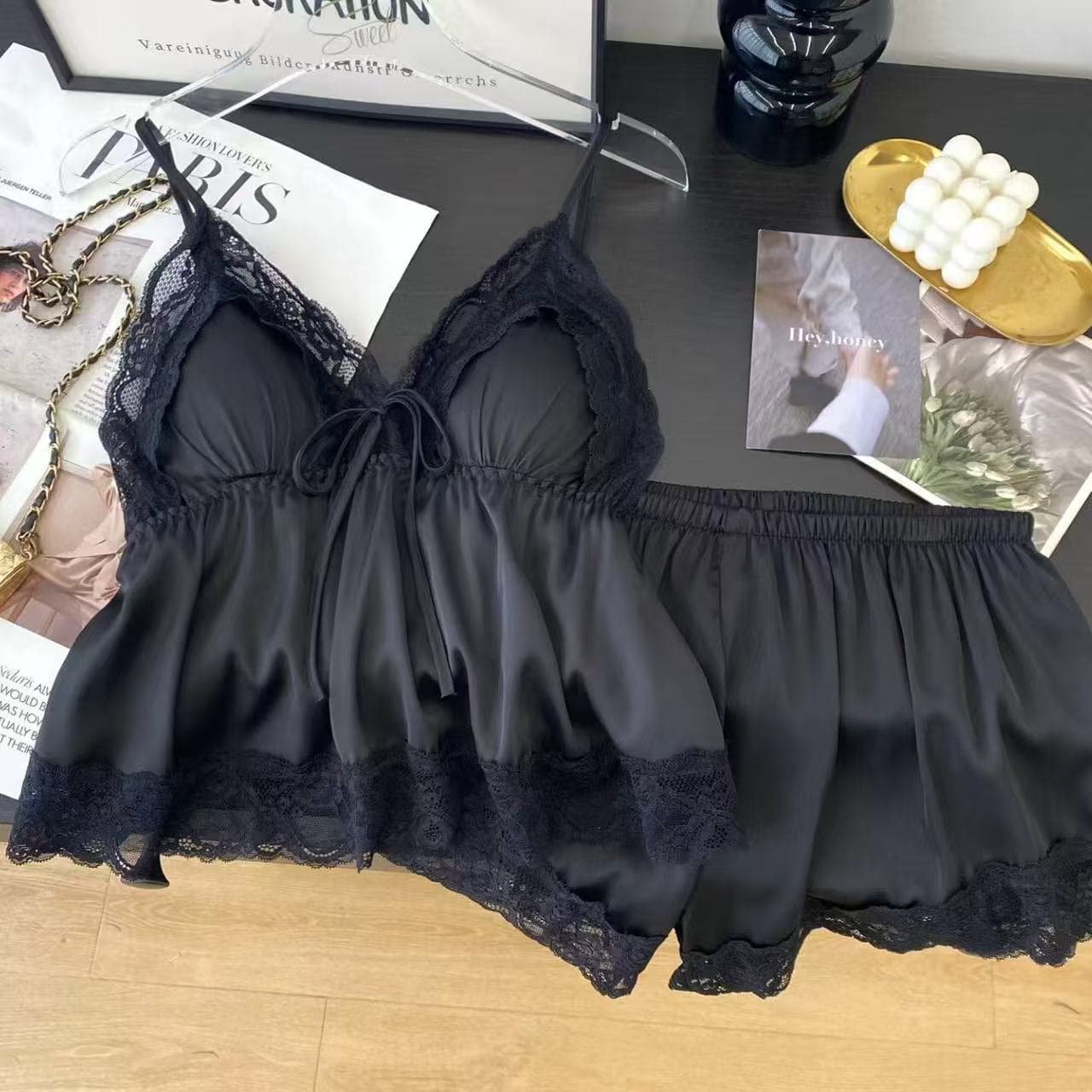 2026 New Summer Sweet Pajamas for Women, Thin Summer Palace-Style Camisole and Shorts Loungewear Set