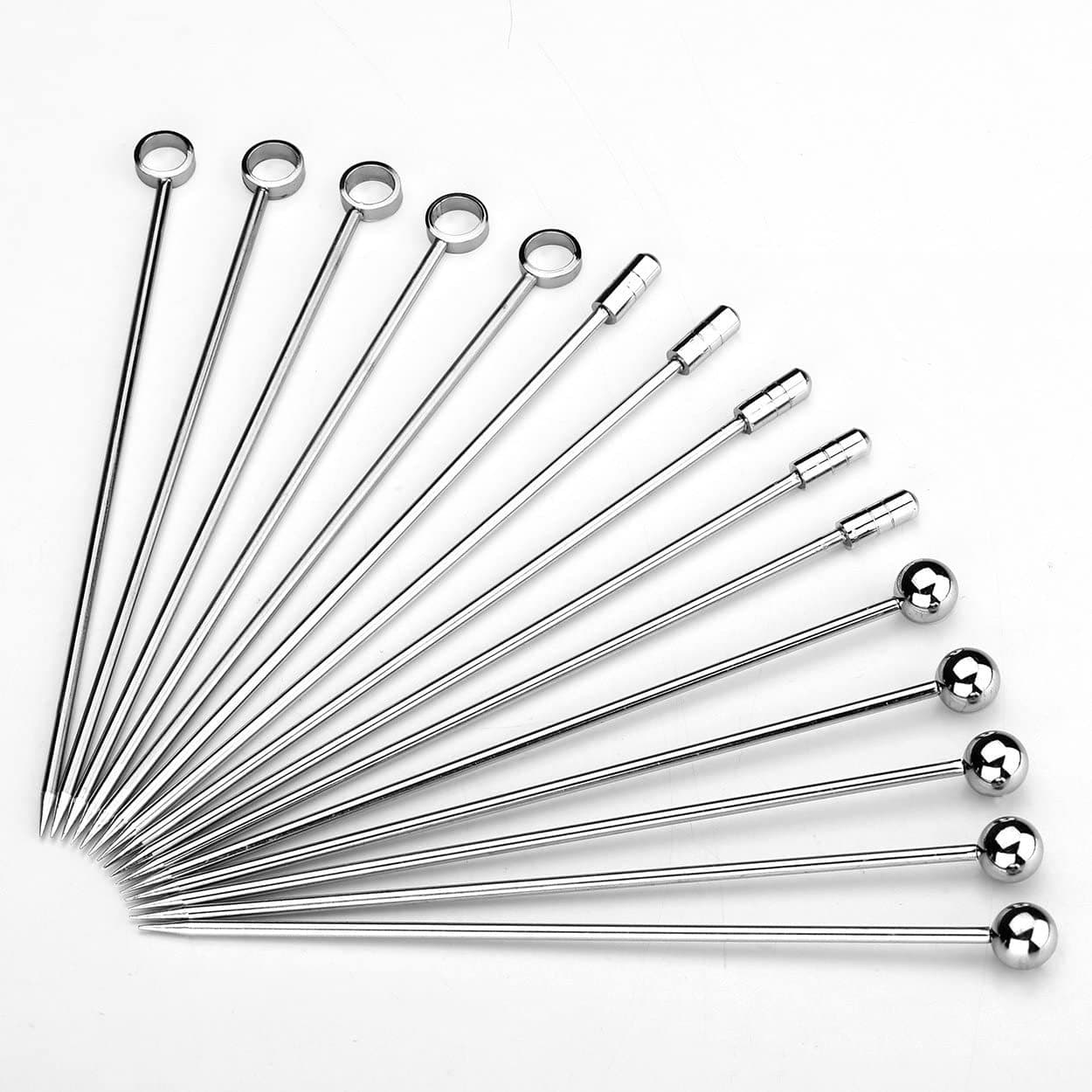 304 Stainless Steel Metal Fruit Pins Creative Fruit Skewers Cocktail Picks Food-Grade Stainless Steel