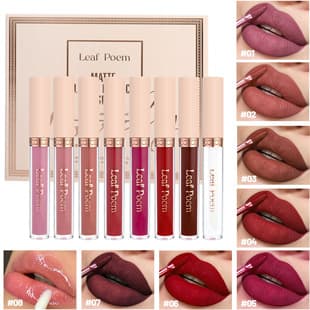 Cross-border makeup 8-piece non-stick cup lip gloss set, matte liquid lipstick, non-fading waterproof lip gloss set
