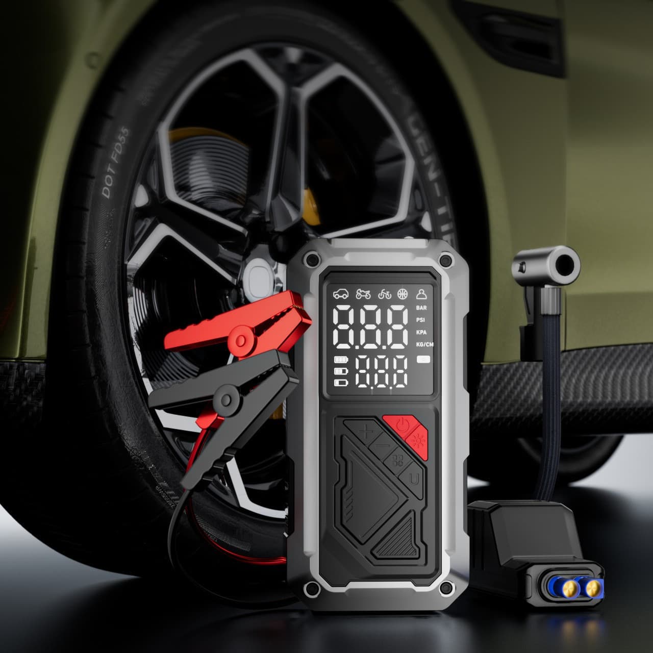 Car emergency starting power supply car air pump all-in-one machine 12v battery emergency power bank fire starter