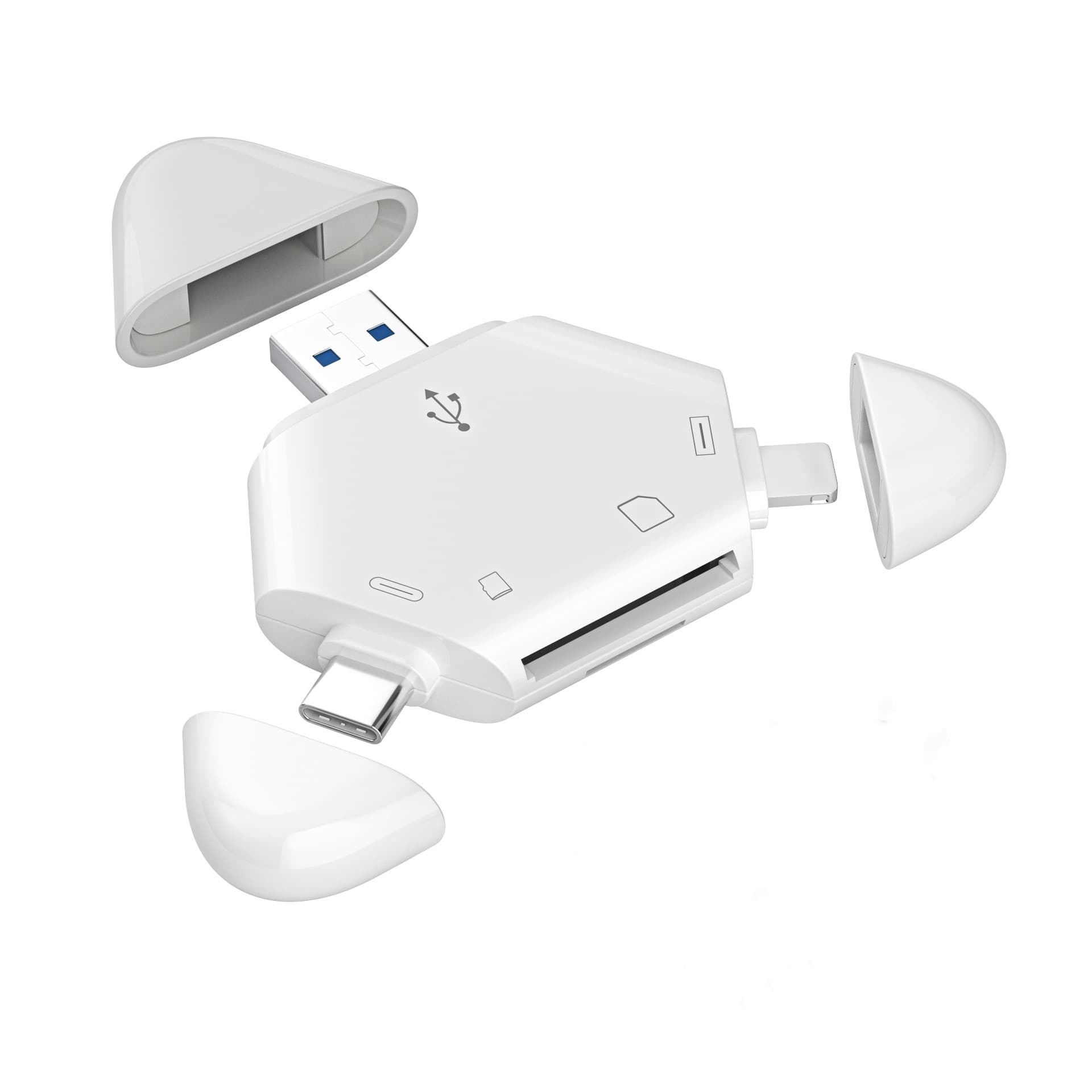 Magnetic Card Reader for iPhone/Type-C/USB Computer Android Tablet SD/TF OTG Card Reader