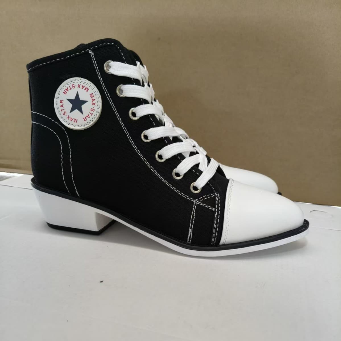 2025 New Autumn Women's Canvas High Heels 6849=11 Heels Exclusively for Cross-Border Supply