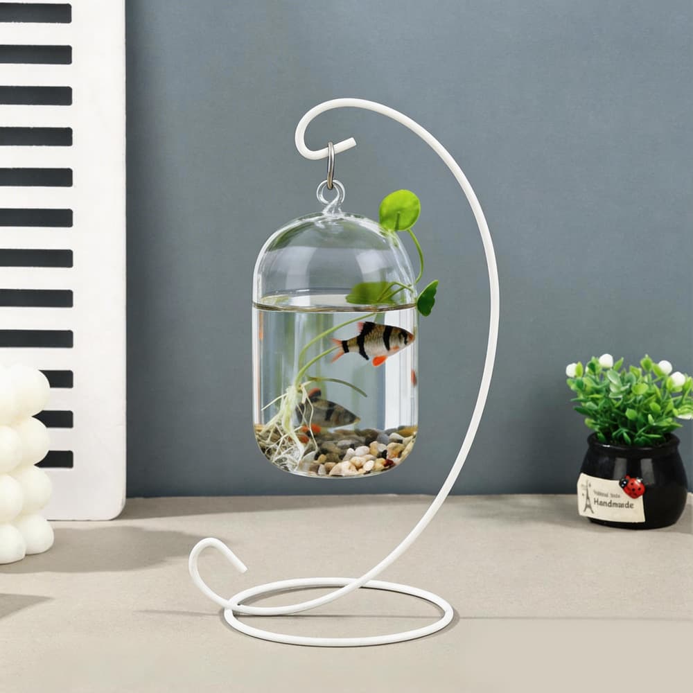 Miniature Iron Art Hanging Basket Stand Eco-bottle Plant Hanger Hooks Suitable For Micro-landscape Decoration