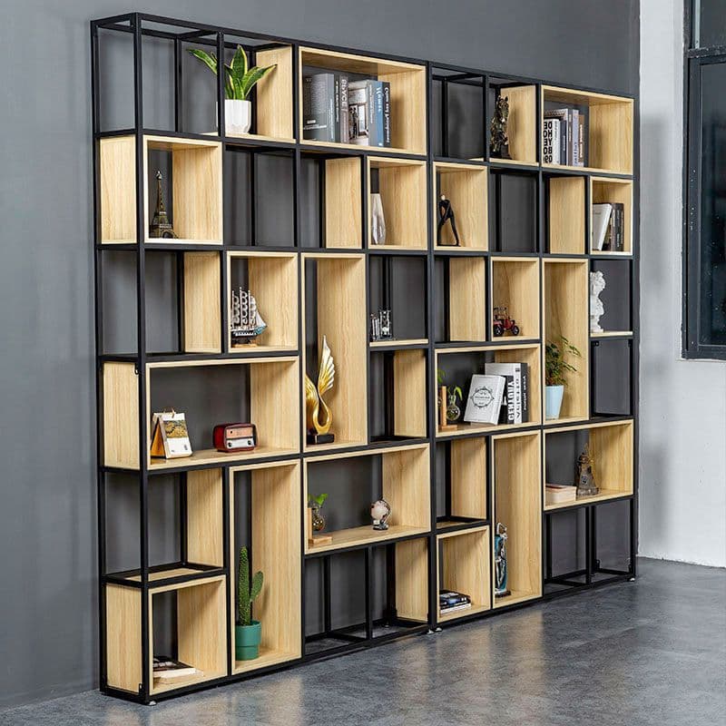 Industrial Storage Shelf, Office Floor-to-Ceiling Display Rack, Multi-Layer Bookshelf, Living Room Iron Art American Style Storage Display Rack