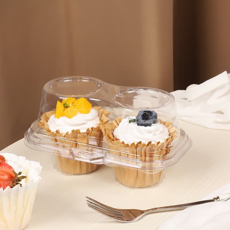 Cupcake packaging box single/two muffin cup transparent thickened blister box 1/2 cup cake box