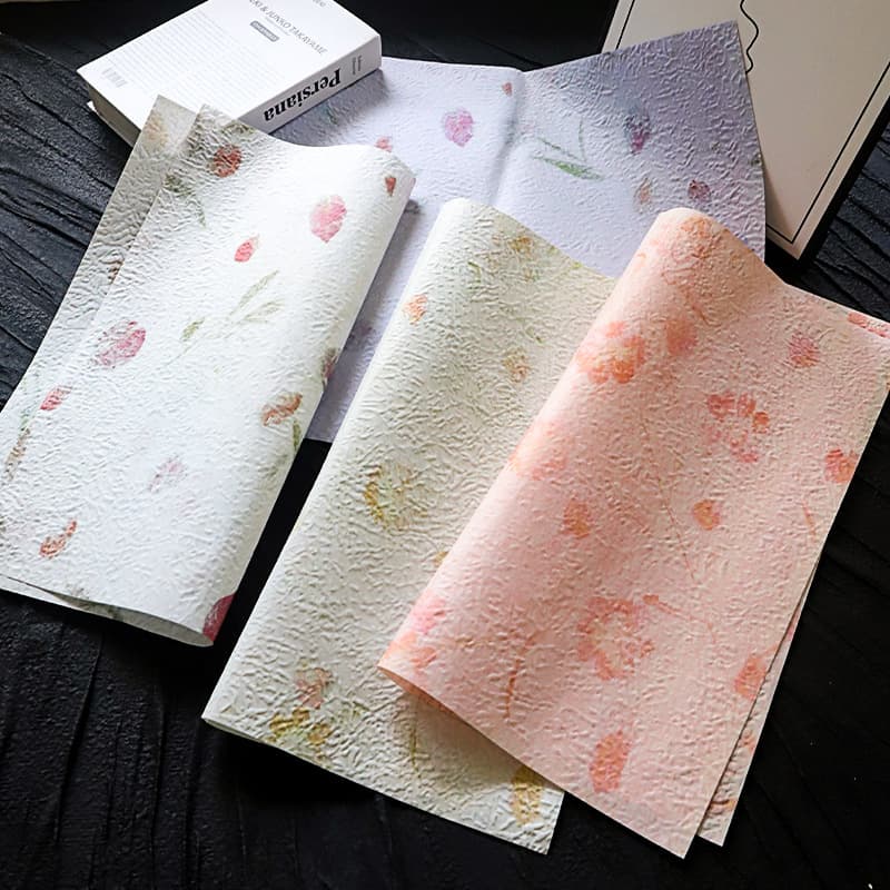 Waterproof Embossed Petal Dongba Paper Handcrafted DIY Packaging Folded Texture Paper Floral Art Craft Kraft Paper Art Supplies