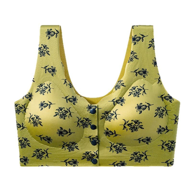 Middle Aged Mother Bra Push Up No Underwire Front Closure Large Size Fixed Cup Satin