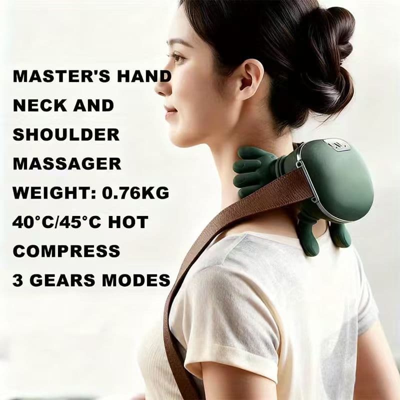 New Large Capacity Battery Neck and Shoulder Massager for Relaxation SPA Rechargeable Portable Cross-Border Hot Selling Massage