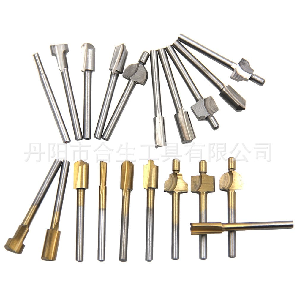10-Piece 3.2mm HSS Woodworking Trimmer Router Bits Set, Engraving Router Bits, Slotting Cutter Small Milling Cutter Set