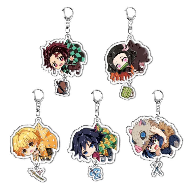 Demon Slayer Acrylic Keychain Anime Themed Keyring Charms Personalized Gifts Cartoon Style Collectibles