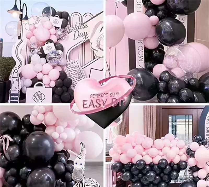 Black Pink Balloon Garment Suit Party Decoration Wedding Bride Girls Birthday Party Baby Shower Cross Border Hot