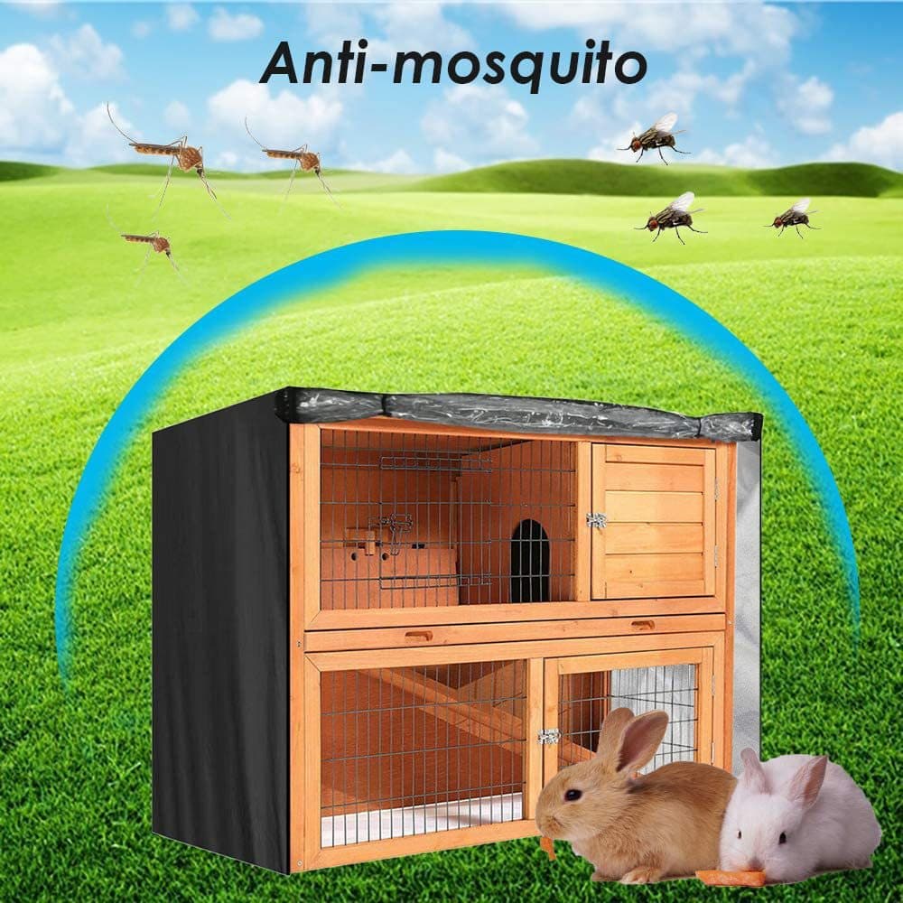 Pet rabbit cage dust cover Oxford cloth waterproof dust cover outdoor pet house rainproof rabbit hutch rabbit house cover windproof