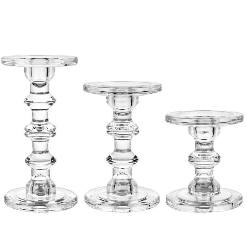 European Glass Candlestick Roman Column Retro Tall Candle Candlestick Glass Crafts Aromatherapy Candle Ornaments Decoration
