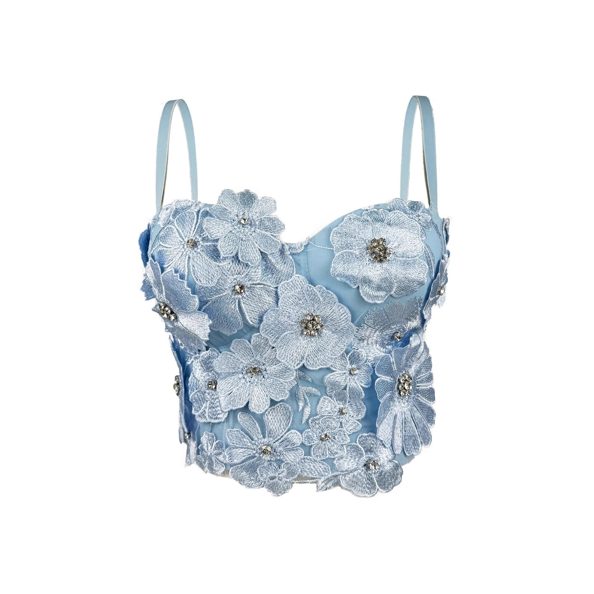 Original design three-dimensional flower diamond-encrusted body shaping tube top outer fishbone top short AliExpress suspender bra for women