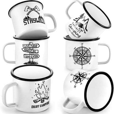 White Enamel Cup Nostalgic Enamel Mug Colorful Enamel Cup Retro Quote Cup Multicolor Thickened Cup
