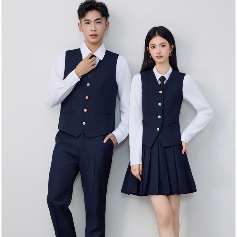 Grey vest dress for women, formal wear, 2025 new spring and autumn school uniform, college style, JK uniform, men's and women's vest set