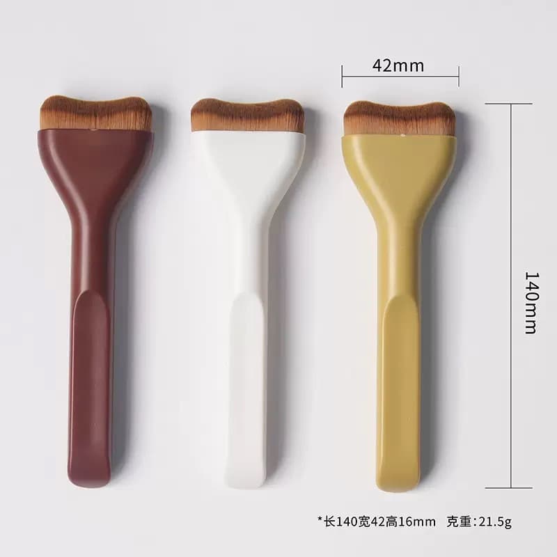 New tongue-shaped one-word foundation brush, mask brush, traceless concealer makeup brush, non-eating powder, flat head, soft hair beauty tool