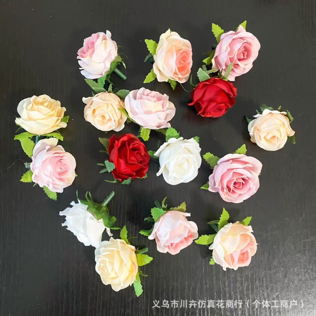 Simulated mini rose head flower headdress garland hairpin decorative accessories diy handmade material flower buds