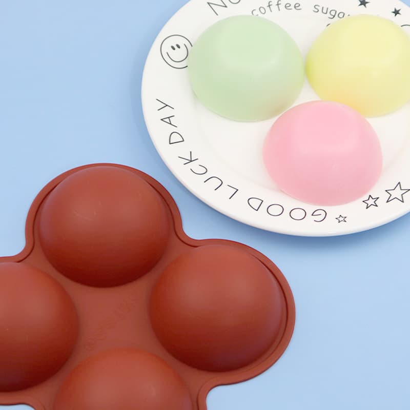 Spot Wholesale 4 Consecutive Large Semi-Circular Silicone Molds Silicone Cake Molds DIY Handmade Soap Molds Home Baking