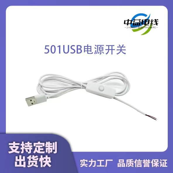 USB Switch Cables for 501 Switch Table Lamps, Cool Light Bedside Night Lights, Wood Base Lamp Switch Power Cords, 5V Strips