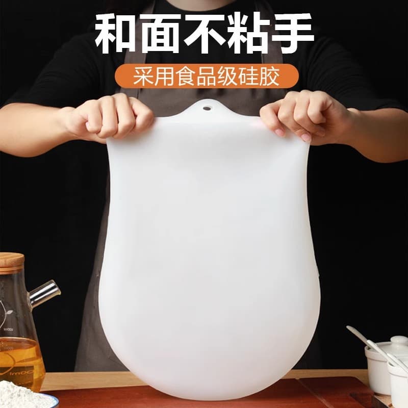 Thickened silicone kneading bags, dough preservation and proofing bags, large and small sizes with tie straps, kitchen baking bags, non-stick.