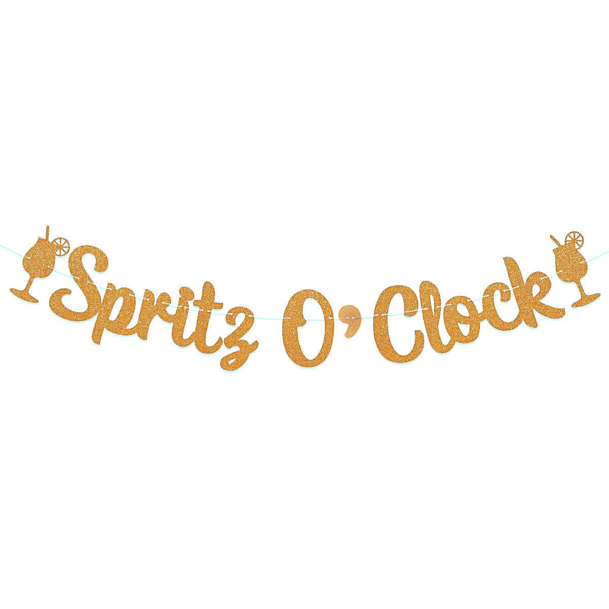 Light Orange Glitter Spritz O'Clock Banner Lemon Citrus Bridal Shower Bachelorette Party Decoration Pull Flag