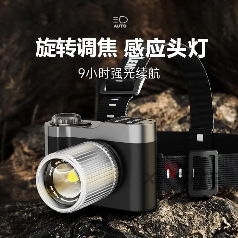 Cross-border Outdoor High-Brightness Long-Range Camera Light Illumination Headlamp Night Fishing Light Night Running Cycling Light Long Battery Life