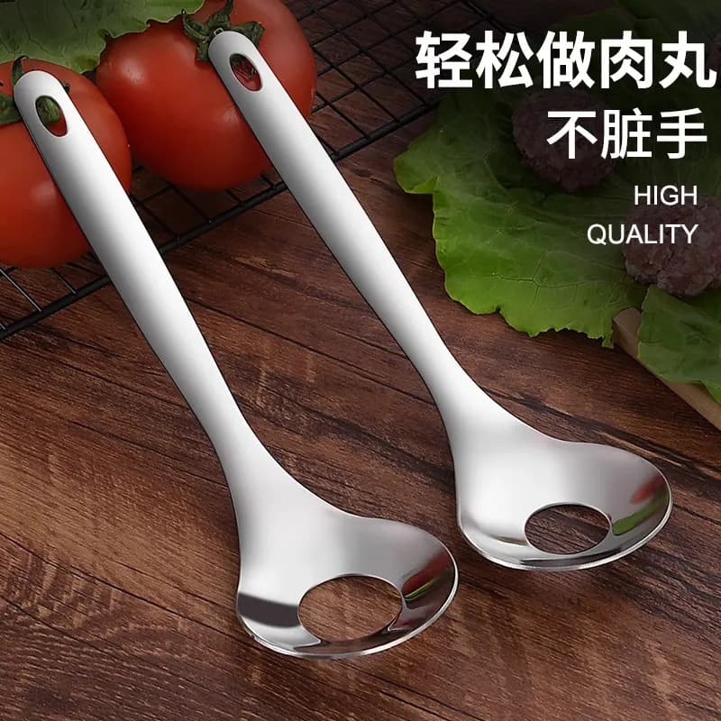 Stainless Steel Meatball Spoon Press Squeeze Meatball Maker Fish Ball Home Use Mold Spoon Kitchen Tool Handmade Meatballs