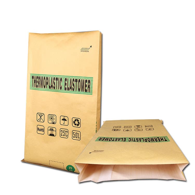 Paper-plastic composite bag 25kg thermoplastic elastomer kraft paper woven bag