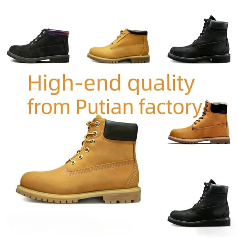 Putian Snow Boots Men's Leather Boots Timeless High-Top Yellow Boots Martin Boots Unisex Sports Outdoor Timber