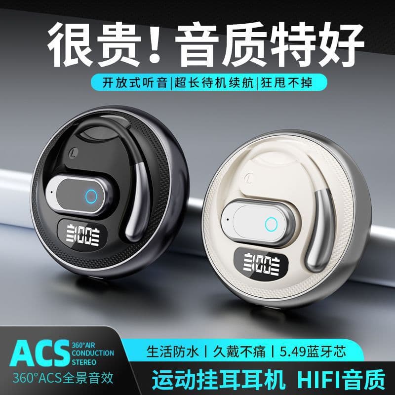 2025 New F206 Open-Ear OWS Bluetooth Earbuds Hook Ear Sports Headphones Ultra-Long Battery Life Noise Cancelling
