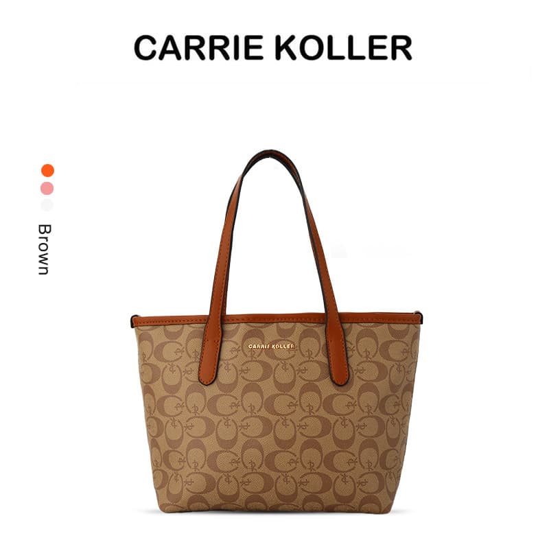 Cross-Border Women's Monogram Tote Bag, Classic Vintage Fashion Shopping Bag, Handheld Single-Shoulder Bag, Large Capacity Commuter Bag for Women