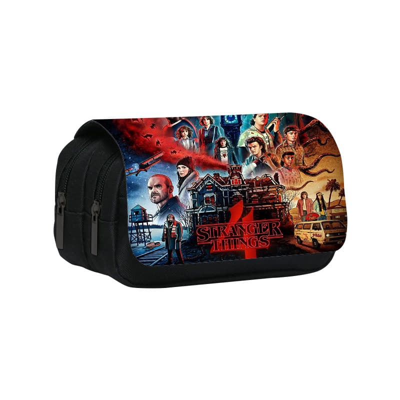 Wholesale Stranger Things double layer pencil bag Stranger Things 4 student printed large capacity stationery bag