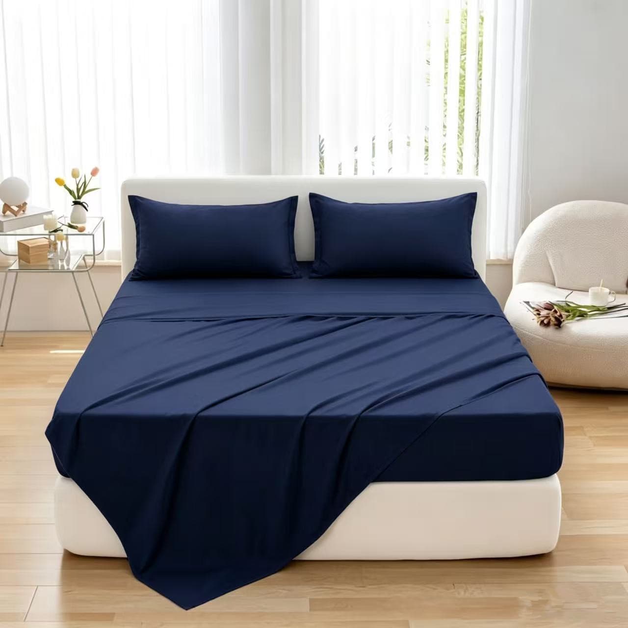 2026 Single Fitted Sheet Set Fitted Sheet Bed Sheet Pillowcase Solid Color Export Cross-border Amazon