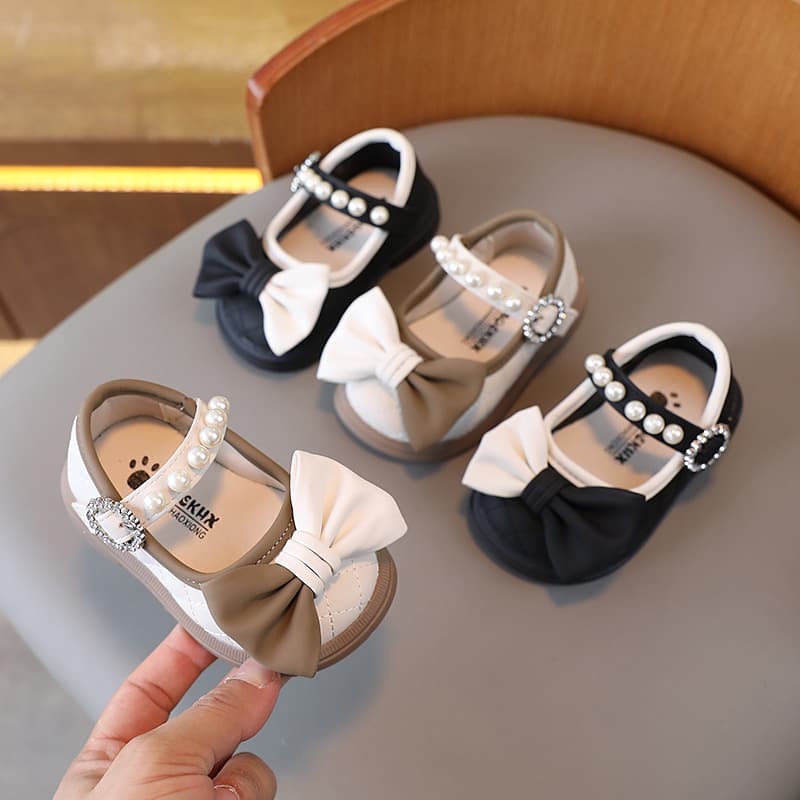 Spring Autumn Girl Leather Shoes Baby Girl Shoes Princess Soft Sole Infant Walking Shoes Toddler Stylish Children Mary Jane Flat Shoes